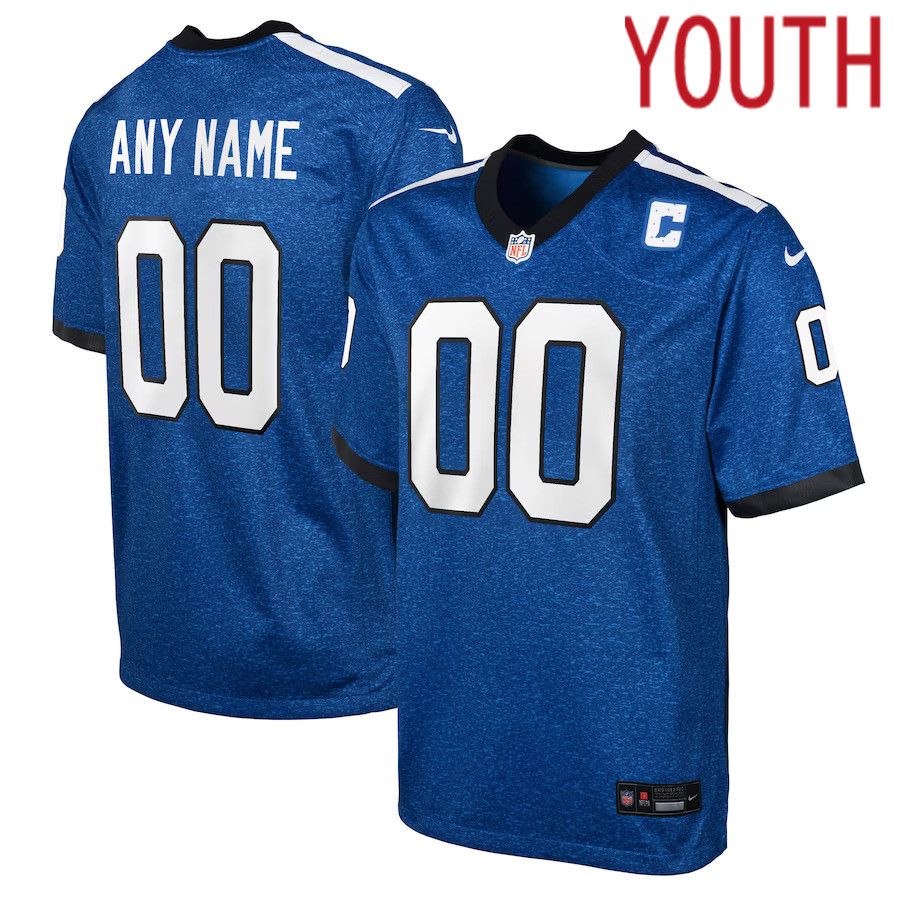 Youth Indianapolis Colts Nike Blue Indiana Nights Alternate Custom Game NFL Jersey